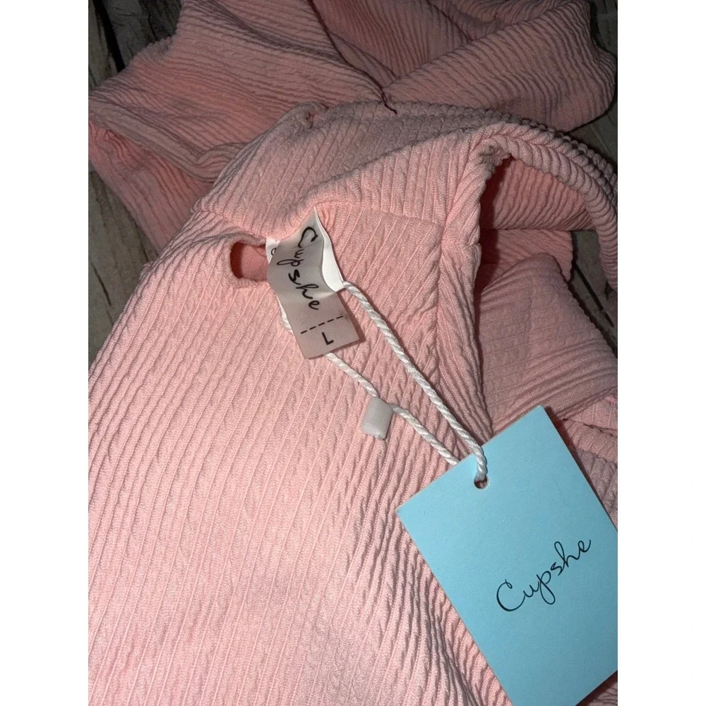 Cupshe Blush Twist One-Piece Swimsuit  pink‎ size L